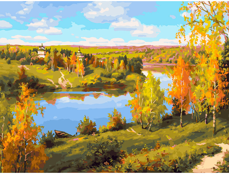 Белоснежка / Картина по номерам «Осень. Глубинка» Баскаков А. 923-AS