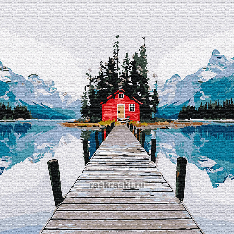 Картина по номерам Molly «ДОМИК В ГОРАХ» (30х30 см, Холст на подрамнике) Molly / Картина по номерам «ДОМИК В ГОРАХ» Molly KH0696