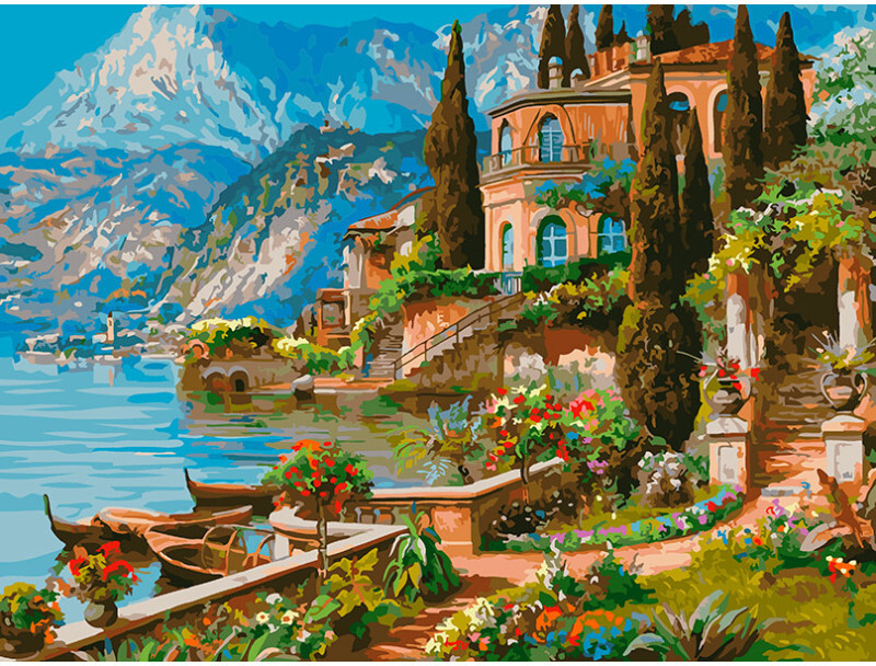 Белоснежка / Картина по номерам «Вилла на озере Комо» Баскаков А. 956-AS