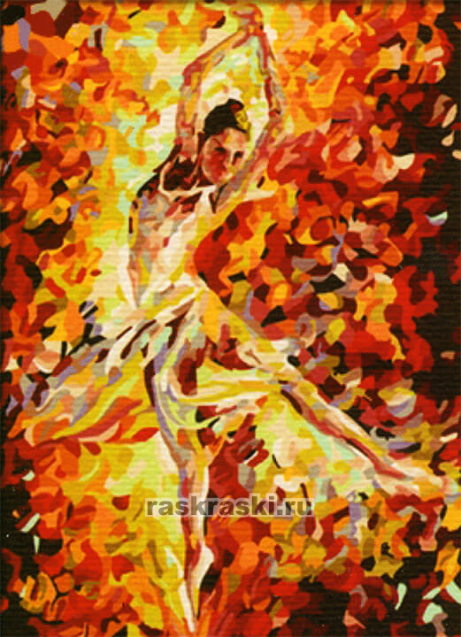 Цветной Премиум / Картина по номерам «Балерина» Цветной ME042