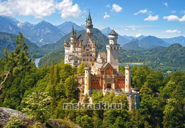Купить пазл Castorland 1500 «Замок Нойшванштайн, Германия» в  интернет-магазине Раскраски.Ру
