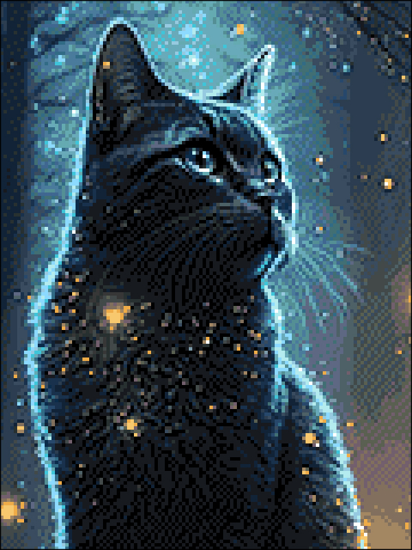 Алмазная мозаика Гранни «Черный мечтатель» (40х30 см, полная выкладка, квадратные стразы) Черный мечтатель Гранни AGP42