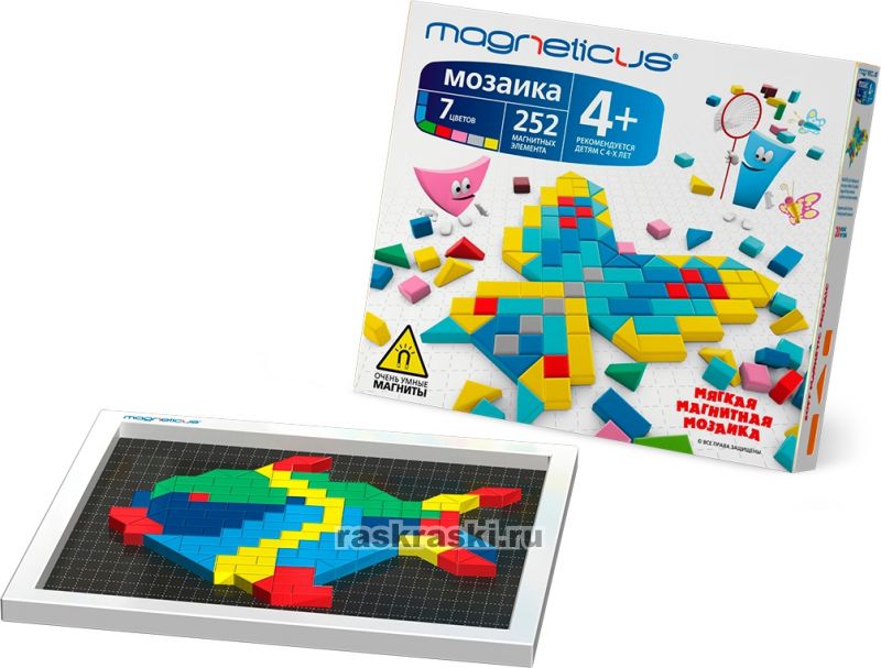 Магнитная мозаика, 252 элемента, 7 цветов Magneticus MM-250