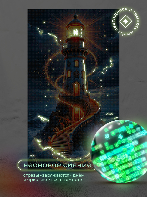 Алмазная мозаика Гранни «Маяк судьбы» (70х40 см, полная выкладка, квадратные стразы) Маяк судьбы Гранни AG3258
