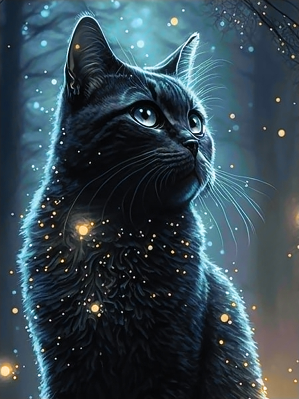 Алмазная мозаика Гранни «Черный мечтатель» (40х30 см, полная выкладка, квадратные стразы) Черный мечтатель Гранни AGP42