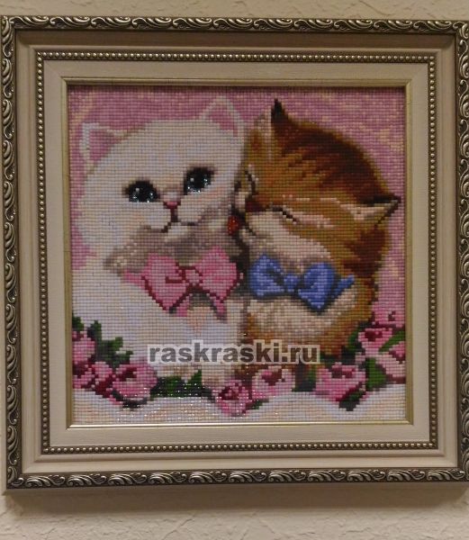Алмазная Живопись «Кот и кошка» Алмазная живопись АЖ-1296