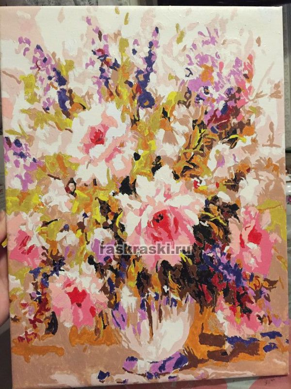 Цветной Премиум / Картина по номерам «Воздушные розы» Цветной ME1012