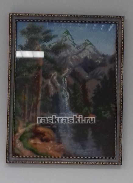 Алмазная Живопись «Горный водопад» Алмазная живопись АЖ-1347
